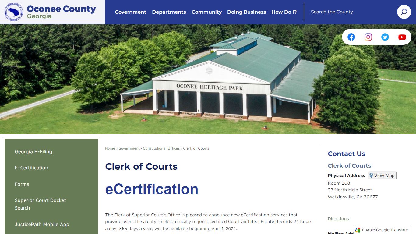 Clerk of Courts | Oconee County, GA