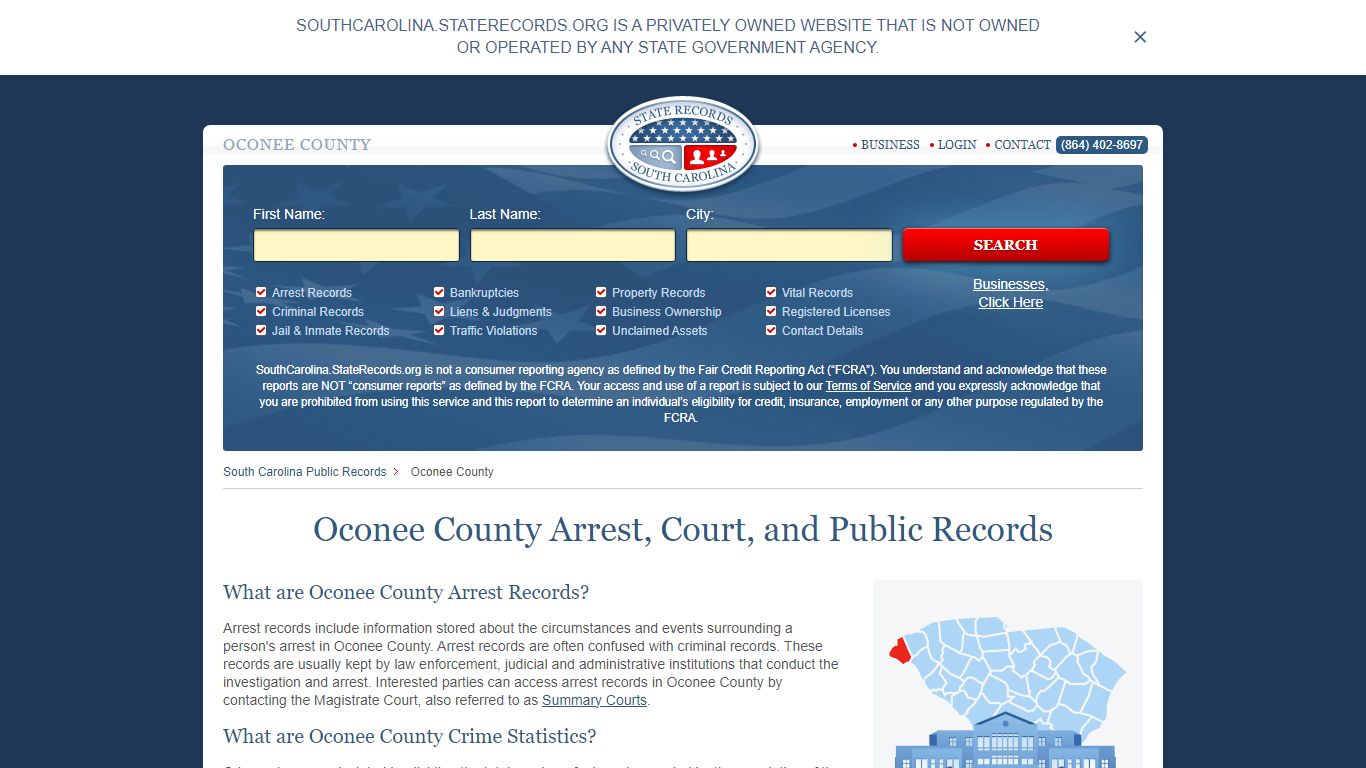 Oconee County Arrest, Court, and Public Records